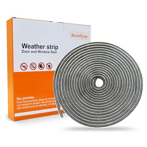 Bruiefpap 39.4FT Self-Adhesive Weather Stripping Seal for Door Frames & Sliding Windows, Door Soundproofing, Window Insulation for Winter, 0.35'' Wide x 0.35'' Thick, Grey - Image 1