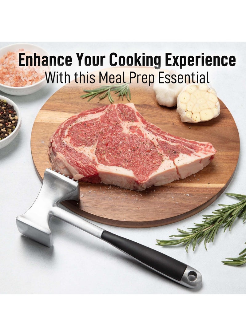 Meat Tenderizer Tool - Dual Sided Meat Mallet Pounder With Comfort Grip Handle - Heavy Duty Meat Hammer Tenderizer - Meat Tenderizer Mallet & Meat Pounder  - Image 5