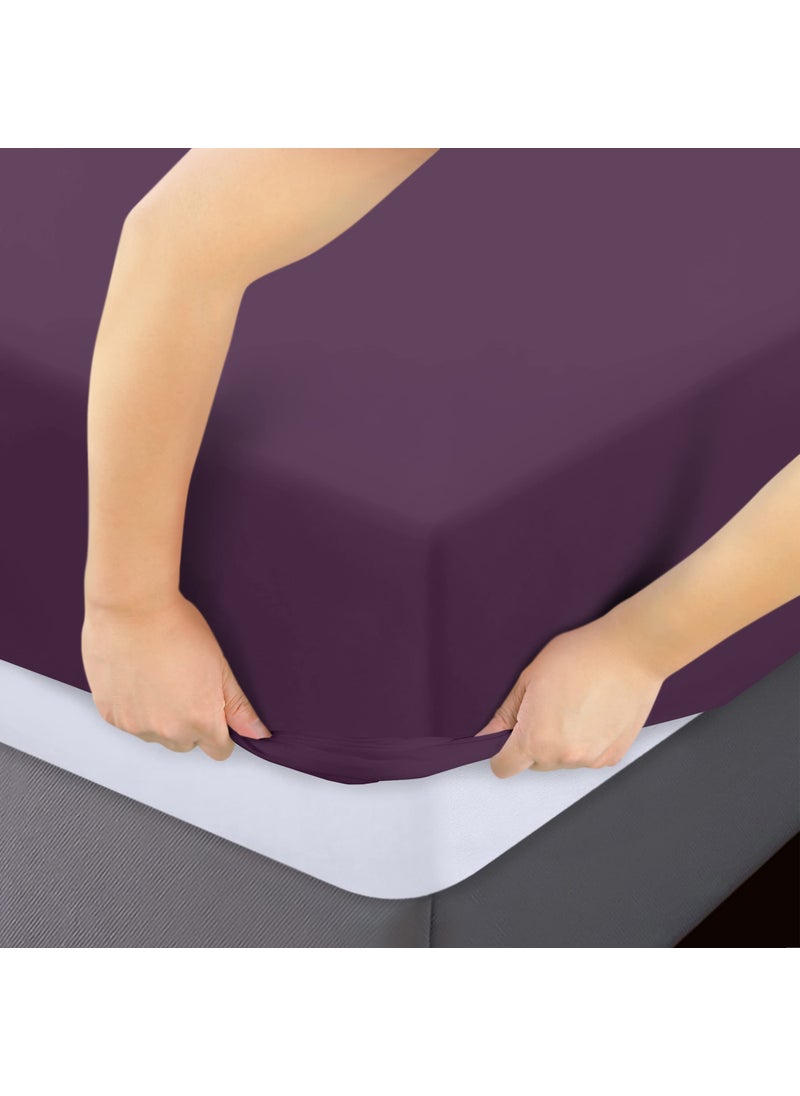 Utopia Bedding Utopia Bedding Full Fitted Sheet - Bottom Sheet - Deep Pocket - Soft Microfiber - Shrinkage and Fade Resistant - Easy Care -1 Fitted Sheet Only (Purple)  - Image 3