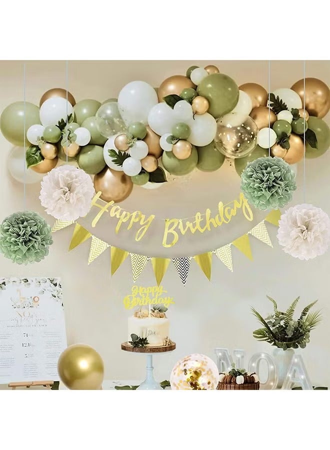 مجموعة بالونات حفلات عيد ميلاد متعددة الألوان، 58 قطعة من زينة عيد الميلاد، تتضمن لافتة عيد ميلاد ورقية معلقة، بالونات قصاصات ورقية، كرات مناديل، مجموعة زينة حفلات التخرج، حفلات استقبال المولود، حفلات الزفاف، أعياد الميلاد - Image 3