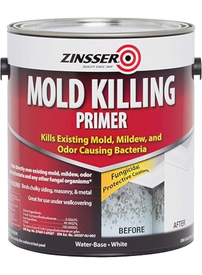 ZINSSER 276049 Mold Killing Primer, Flat, White, 1 gal, Can
