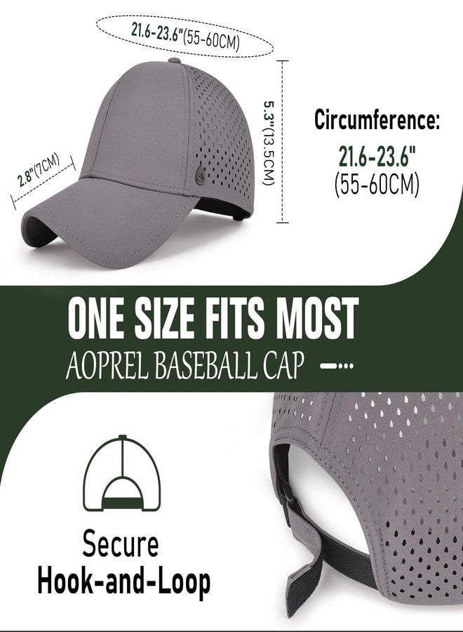 AOPREL Baseball Cap Breathable Mesh Golf Hat Quick Dry Adjustable Baseball Hats for Men and Women Sport Running Workout, Grey, One size - Image 5