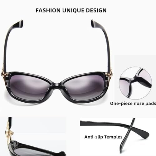 ELEGANTE Sunglasses For Women Fashion Ladies Shades Wrap Frame Trendy Stylish Sun Glasses Uv Protection (C1 - Black, Non-Polarized) - Image 4
