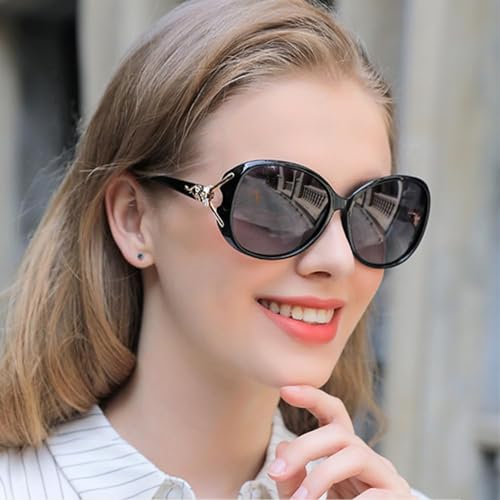 ELEGANTE Sunglasses For Women Fashion Ladies Shades Wrap Frame Trendy Stylish Sun Glasses Uv Protection (C1 - Black, Non-Polarized) - Image 2