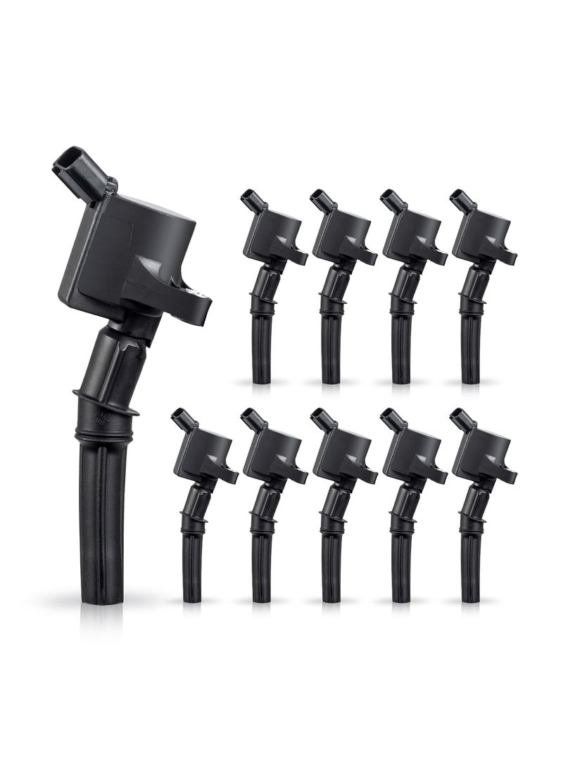 ENA ENA Set of 10 Ignition Coil Pack Compatible with Ford Lincoln Mercury Super Duty E250 E350 E450 F350 F450 F550 Econoline Excursion 4.6L 5.4L 6.8L V8 V10 Coils Replacement For 3W7Z12029AA DG508 FD503  - Image 1