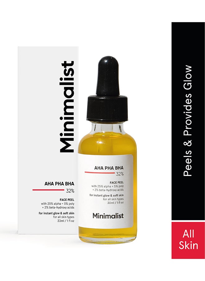 MINIMALIST - Face Peeling Solution for Glowing Skin, Smooth Texture And Pore Cleansing with 25% AHA + 2% BHA + 5% PHA for Exfoliation - Image 1