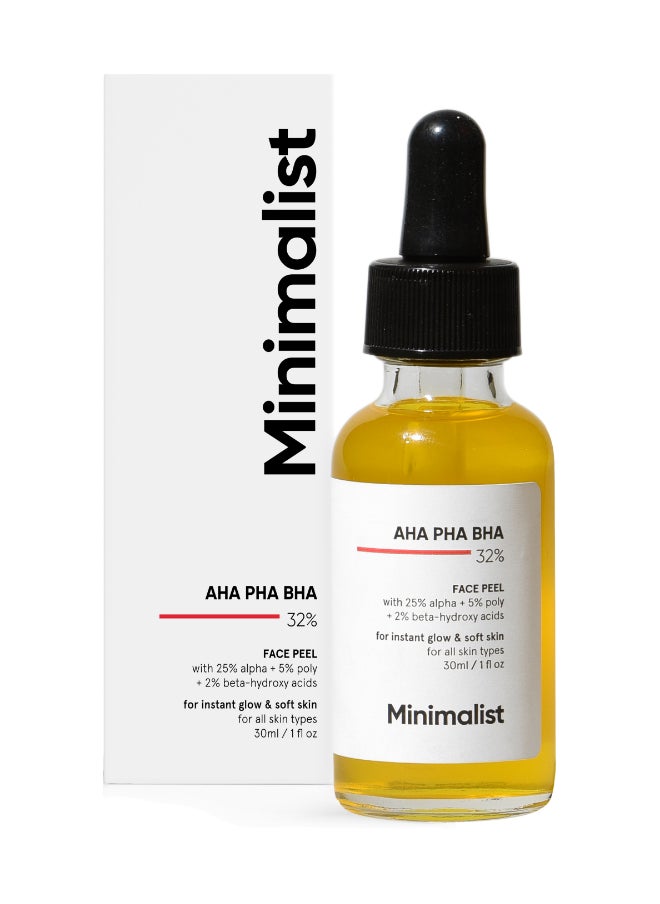 MINIMALIST - Face Peeling Solution for Glowing Skin, Smooth Texture And Pore Cleansing with 25% AHA + 2% BHA + 5% PHA for Exfoliation - Image 1
