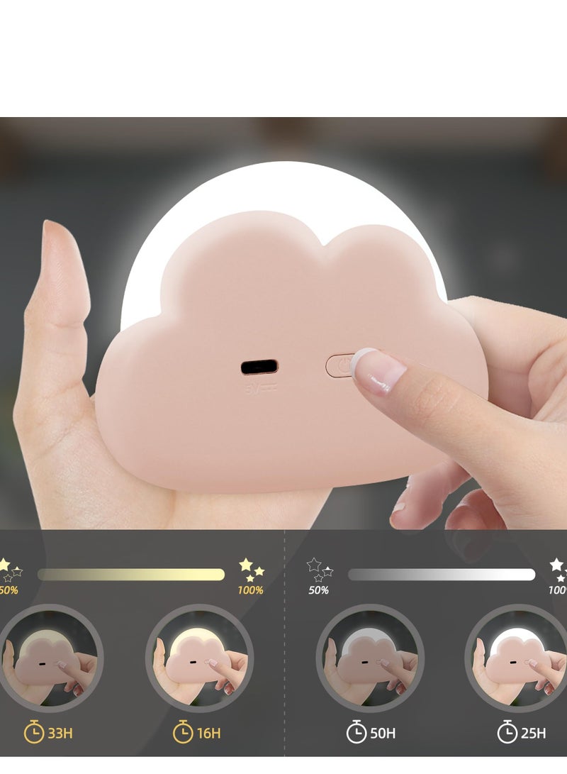 O Ozone Portable LED Night Light, Cute Cloud Mini Desk Lamp, Rechargeable Kids Night Light for Camping (White) - Image 3