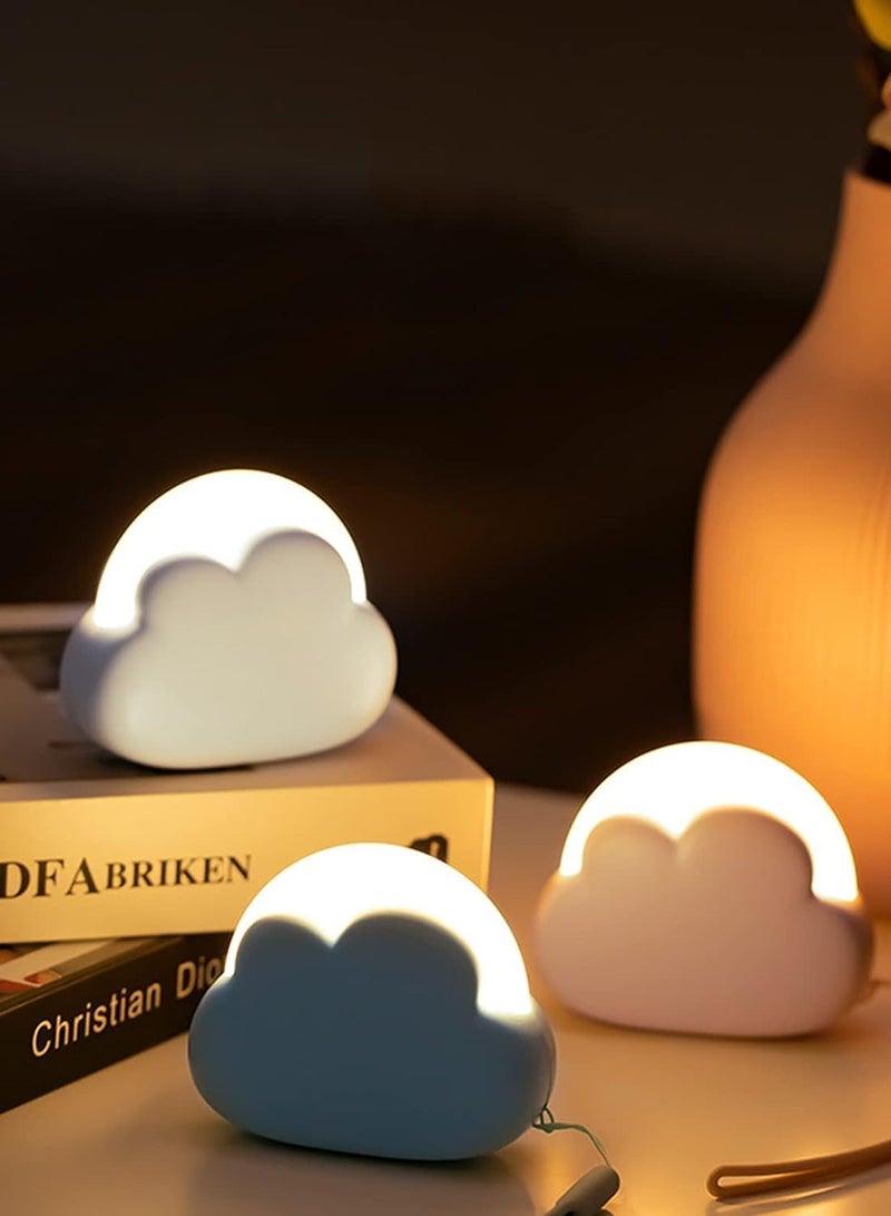 O Ozone Portable LED Night Light, Cute Cloud Mini Desk Lamp, Rechargeable Kids Night Light for Camping (White) - Image 2