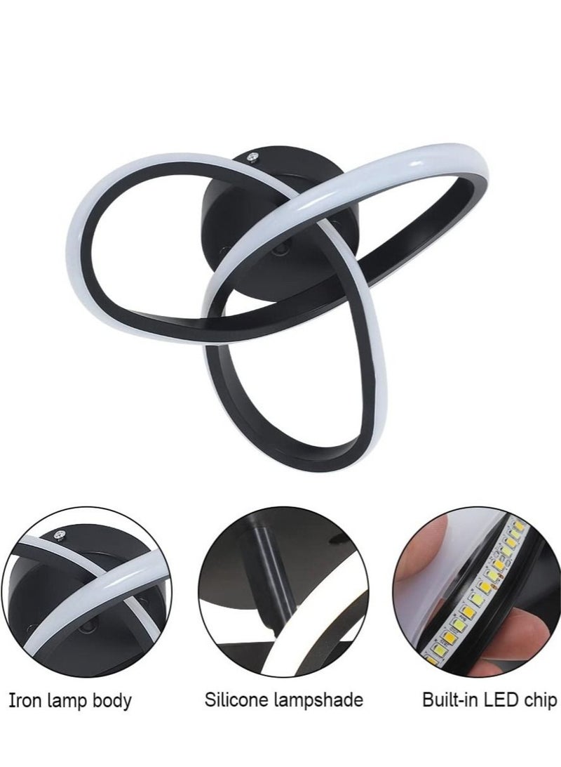 WALALLA Hallway modern LED ceiling light, fixture black flush mount 3-color adjustable creative design, for washrooms stairwell balcony cloakroom kitchen loft aisle - Image 5