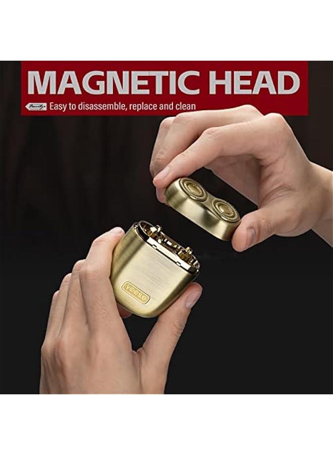 يوز مجموعة هدايا ماكينة حلاقة صغيرة باونتي هانتر من يوس، ماكينة حلاقة محمولة من خليط معدني، ماكينة حلاقة لاسلكية قابلة لاعادة الشحن بمنفذ USB-C للرجال، حلاقة جافة، مقاومة للماء IPX7، سهلة التنظيف، مؤشر - Image 4