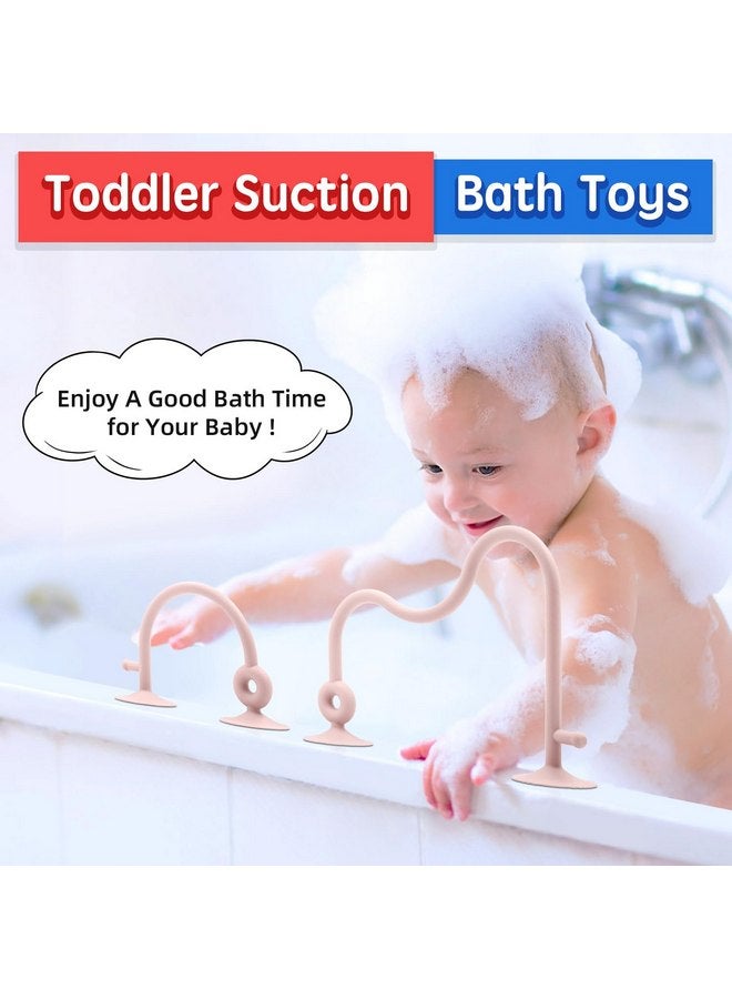 AiTuiTui Baby Sensory Teething Chew High Chair Suction Toys for Infant Toddlers 6 12 18 24 Months Gifts, Food Grade Silicone Teether with Oak Loop Montessori Educational Baby Bath Toy (Pink)  - Image 4