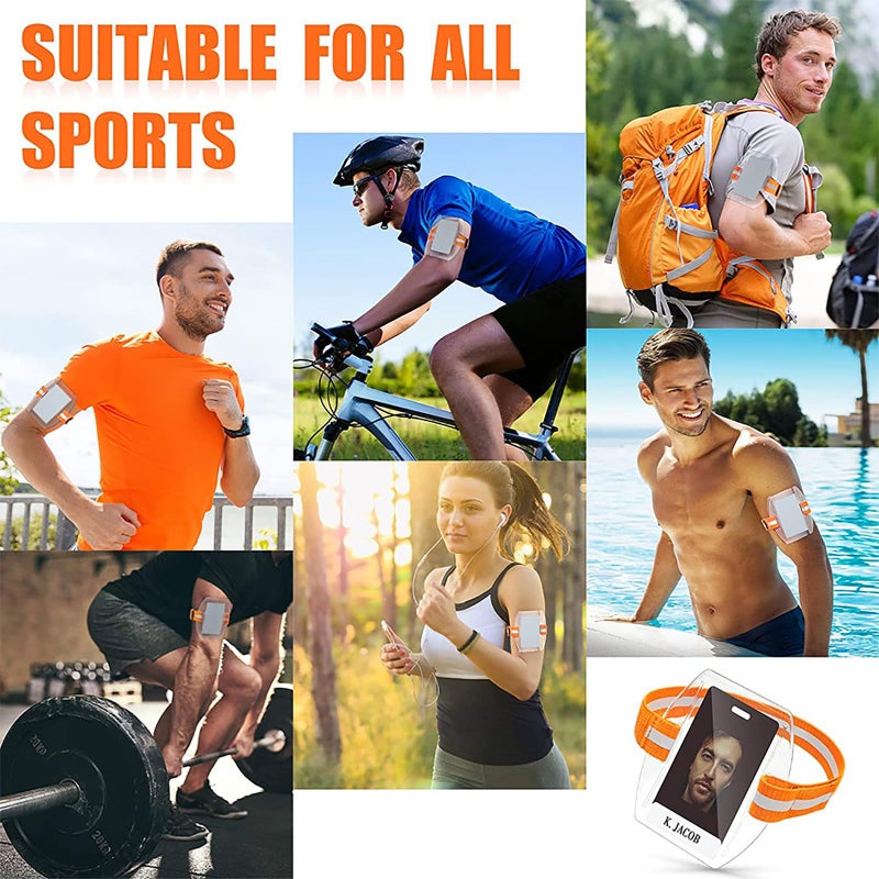 BANYUP Arm Badge Holder Armband with Adjustable Strap IDs Cards Sleeve Plastic Name Label Badge Holder for Work Pass Universal Armband Wristband Pouch Sleeve - Image 3