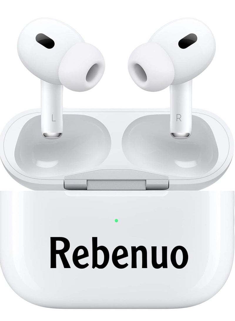 Rebenuo True Wireless Bluetooth Earpods Headset with Wireless Charging (White MODEL RCP60 - Image 1