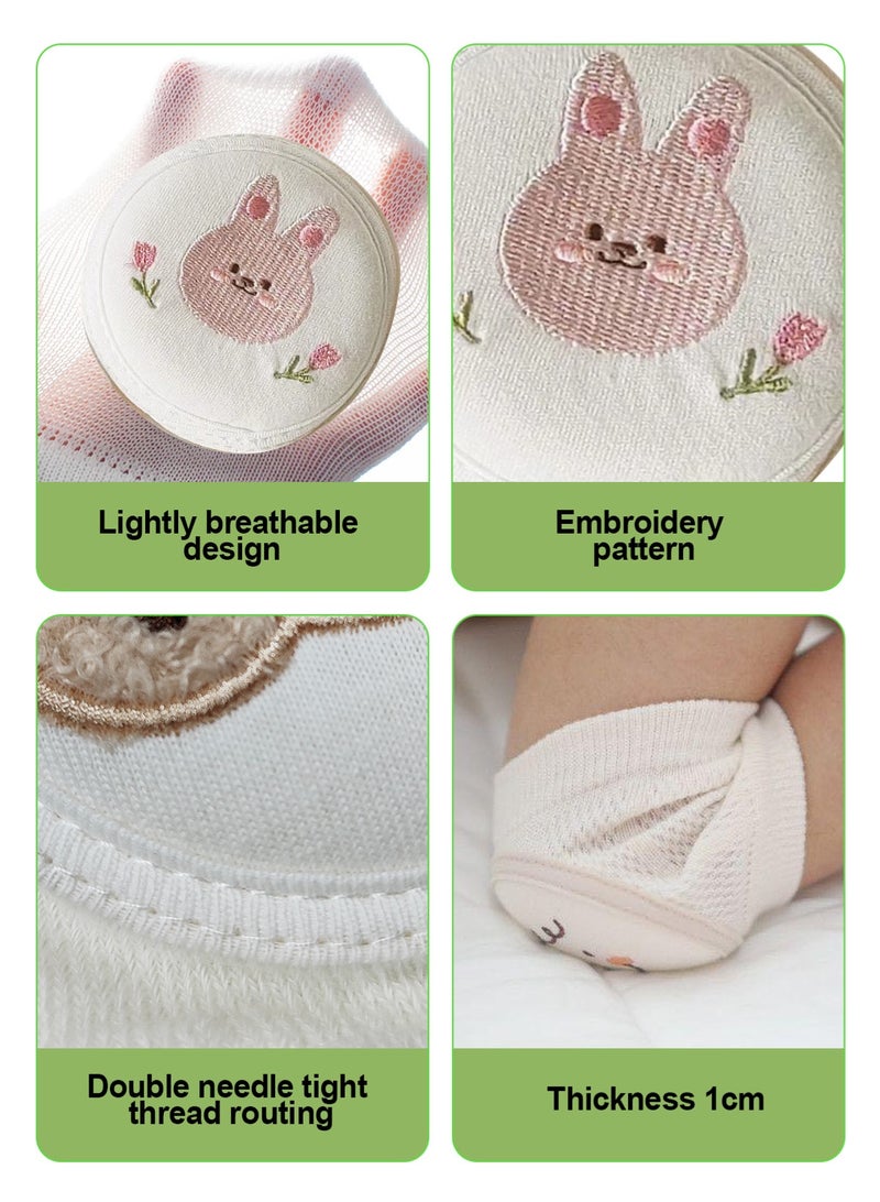 URbazaar 2 Set Unisex Baby Crawling Anti-Slip Knee Pads and Socks Set,Save Toddler Boy Girl 1-3 year Knee and Ankle（Kitten and Bunny） - Image 3