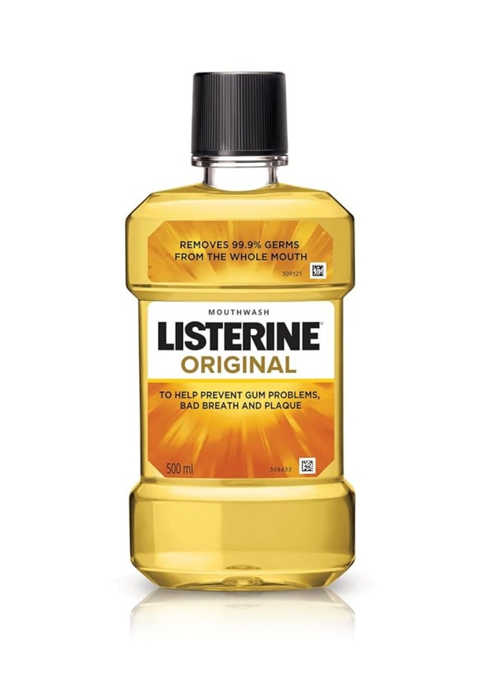 Listerine Listerine Original Mouthwash Liquid, Removes 99.9% Germs, 500ml (Pack of 1)  - Image 1