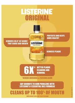 Listerine Listerine Original Mouthwash Liquid, Removes 99.9% Germs, 500ml (Pack of 1)  - Image 3