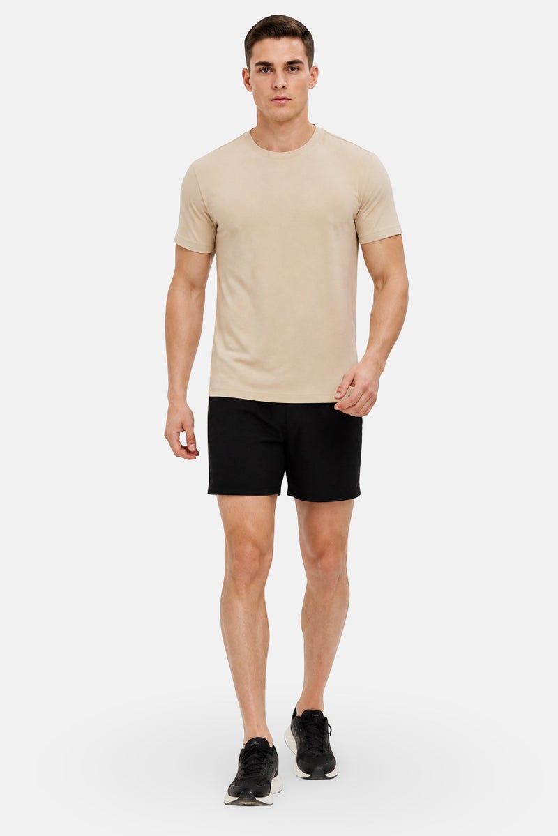 Gaiam Men Slim Fit Short Sleeve Training T-Shirt, Beige - Image 4