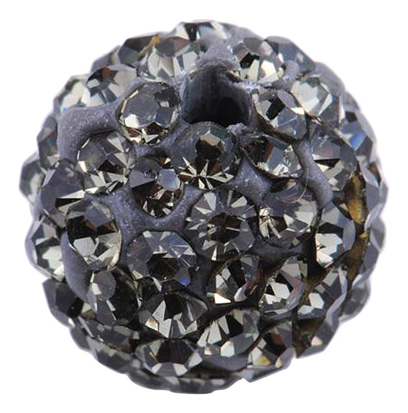 RUBYCA Pave Czech Crystal Disco Ball Clay Beads fit Shamballa Jewelry (20pcs, 8mm, Grey) - Image 1