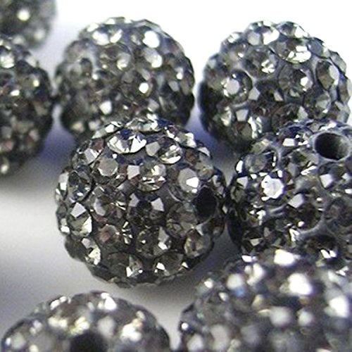 RUBYCA Pave Czech Crystal Disco Ball Clay Beads fit Shamballa Jewelry (20pcs, 8mm, Grey) - Image 4