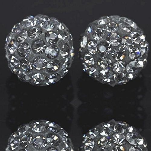RUBYCA Pave Czech Crystal Disco Ball Clay Beads fit Shamballa Jewelry (20pcs, 8mm, Grey) - Image 5