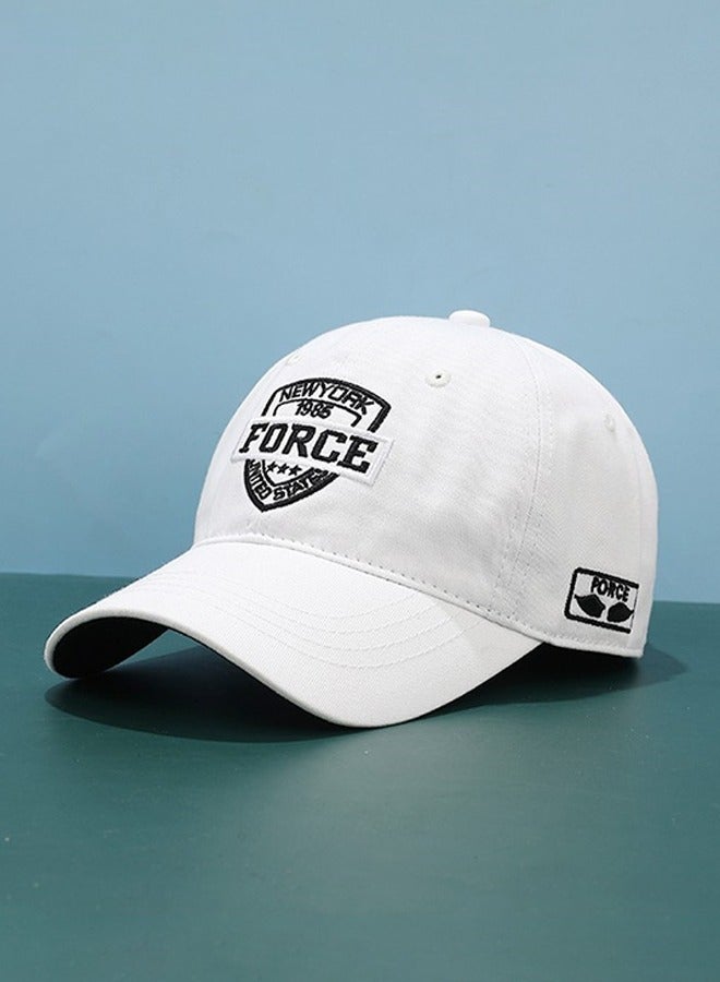 Joychic New Style Fashion Quick-drying Breathable Anti-UV Baseball Cap Spring Autumn Embroidered Casual Hat for Women Men Youth Outdoor Sport White - Image 2