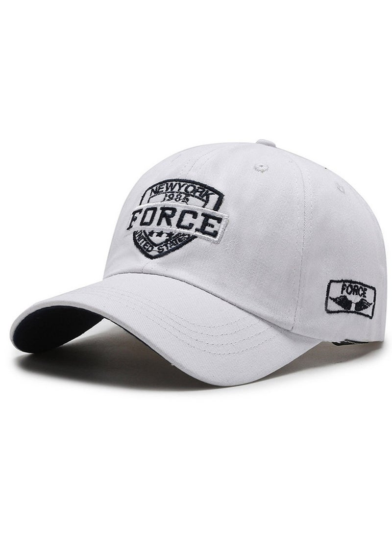 Joychic New Style Fashion Quick-drying Breathable Anti-UV Baseball Cap Spring Autumn Embroidered Casual Hat for Women Men Youth Outdoor Sport White - Image 1