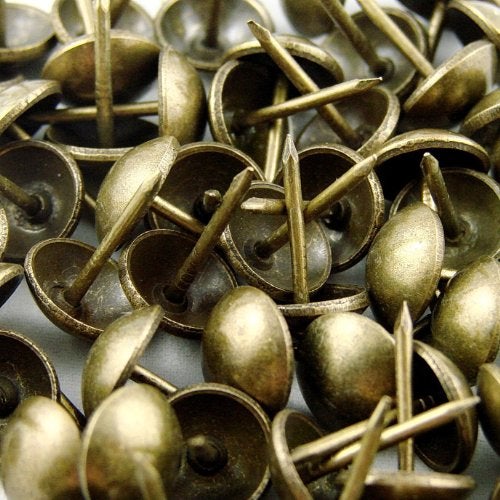 Decotacks 100 Pcs/Box Upholstery Tacks Upholstery Nails ∅7/16" Head x 1/2" Long Shank Antique Brass DX0511AB - Image 4