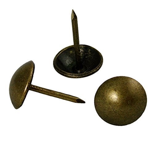 Decotacks 100 Pcs/Box Upholstery Tacks Upholstery Nails ∅7/16" Head x 1/2" Long Shank Antique Brass DX0511AB - Image 2