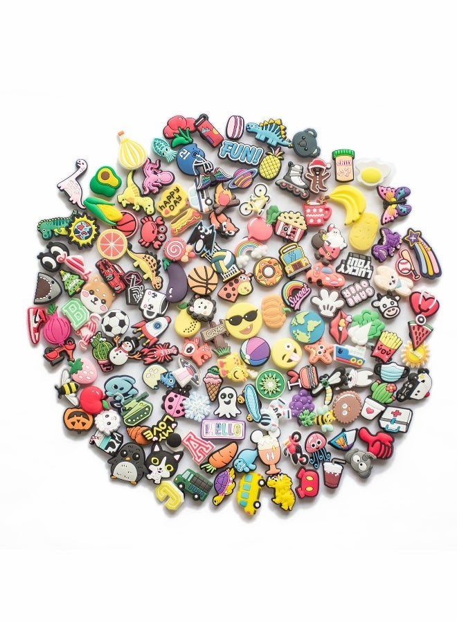 Shoe Decoration Charms, 100 Pcs Random Color Fit for Shoes and Wristband Bracelet, Different Shape Charms Party Gift for Kids and Teens Different Unisex Adult Shoe Charms - Image 1