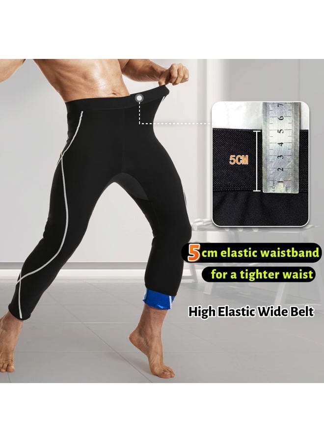 DYUAI Sauna Sweat Pants for Men Compression Pants Athletic Leggings Workout Sauna suit(WBH7201-01-L) - Image 4