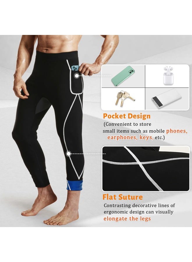 DYUAI Sauna Sweat Pants for Men Compression Pants Athletic Leggings Workout Sauna suit(WBH7201-01-L) - Image 3