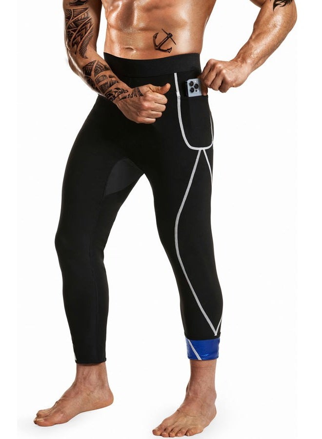 DYUAI Sauna Sweat Pants for Men Compression Pants Athletic Leggings Workout Sauna suit(WBH7201-01-L) - Image 1