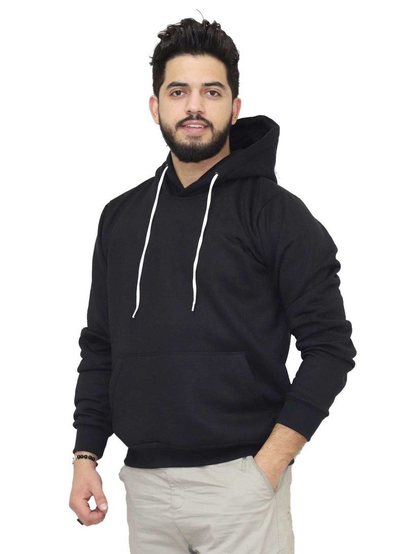 OneHand Hoodie Melton Cotton - Black - Image 1