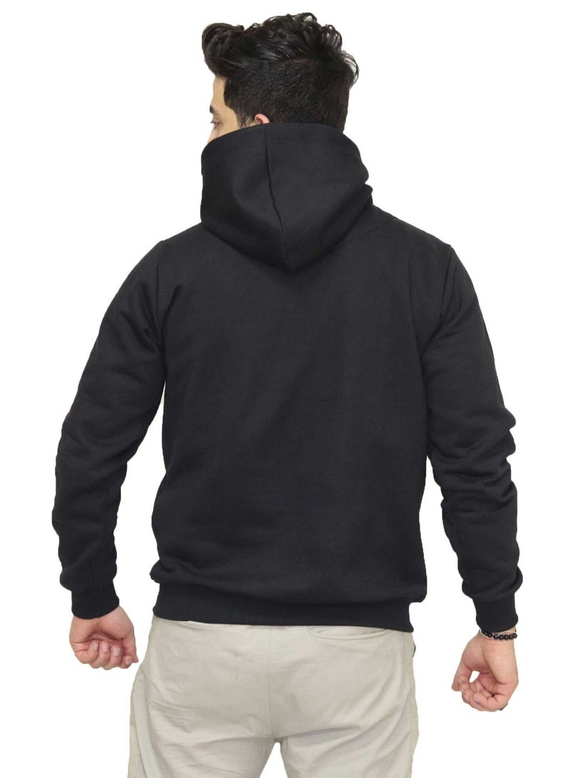 OneHand Hoodie Melton Cotton - Black - Image 3