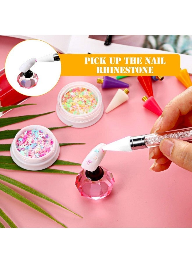 بلولو 12 قطعة من رؤوس الشمع البديلة لأدوات التقاط أحجار الراين للأظافر مع حافظة لقلم نقاط الأظافر لالتقاط مجوهرات أحجار الراين للأظافر، ملحقات رأس الشمع البديلة (أبيض) - Image 5