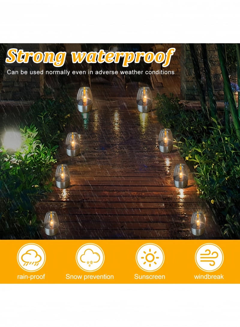 GGEROU Pack of 6 Solar Candles Outdoor Waterproof Solar Candles Outdoor LED Candles Outdoor LED Tea Lights Rechargeable Solar Tea Lights - Image 5