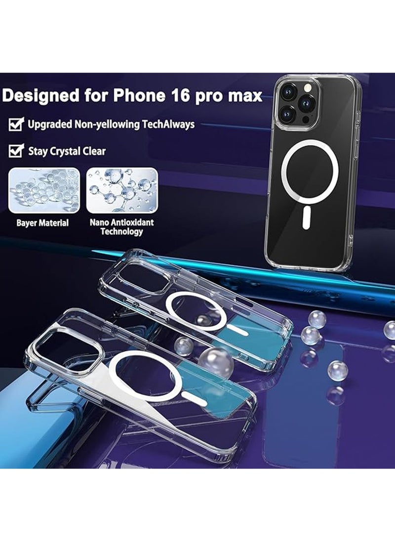 X-level Magnetic for iPhone 16 Pro Max Case,Upgraded [Full Camera Protection] [Compatible with Magsafe] Non-Yellowing Protective Shockproof Bumper Phone Case 6.9 inch - Clear  - Image 5