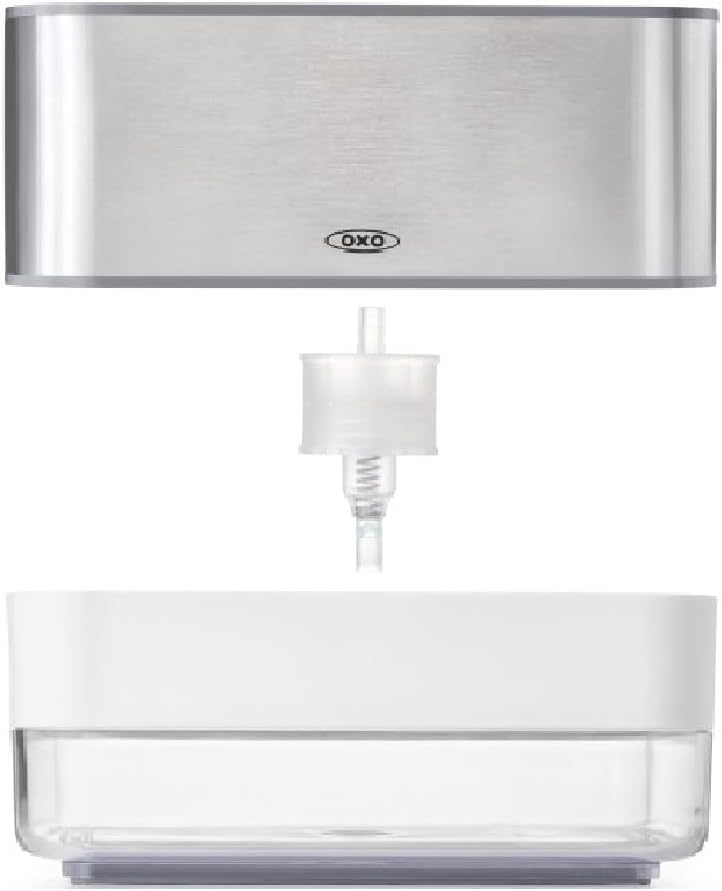 OXO حامل إسفنجة توزيع الصابون من OXO Good Grips من الفولاذ المقاوم للصدأ شفاف مقاس واحد - Image 2