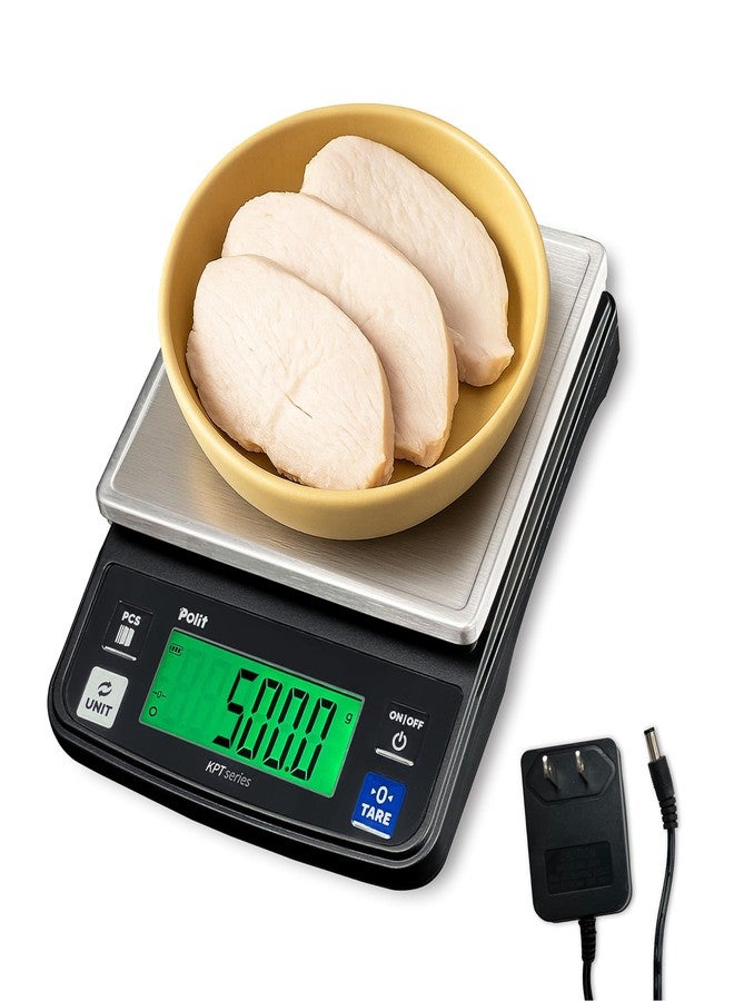 Polit KPT-EVO Digital Food Scale - 0.5g Precise Rechargeable Scale with Stainless Steel Tray, 13lb/6kg Capacity, Ideal for Baking, Coffee Brewing and Diet Tracking - Image 1