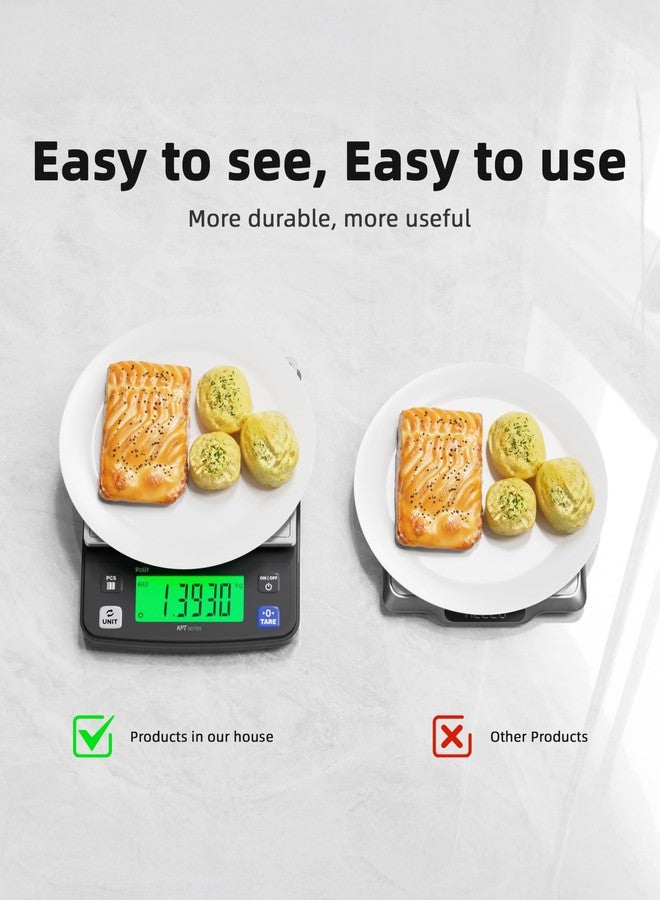 Polit KPT-EVO Digital Food Scale - 0.5g Precise Rechargeable Scale with Stainless Steel Tray, 13lb/6kg Capacity, Ideal for Baking, Coffee Brewing and Diet Tracking - Image 3