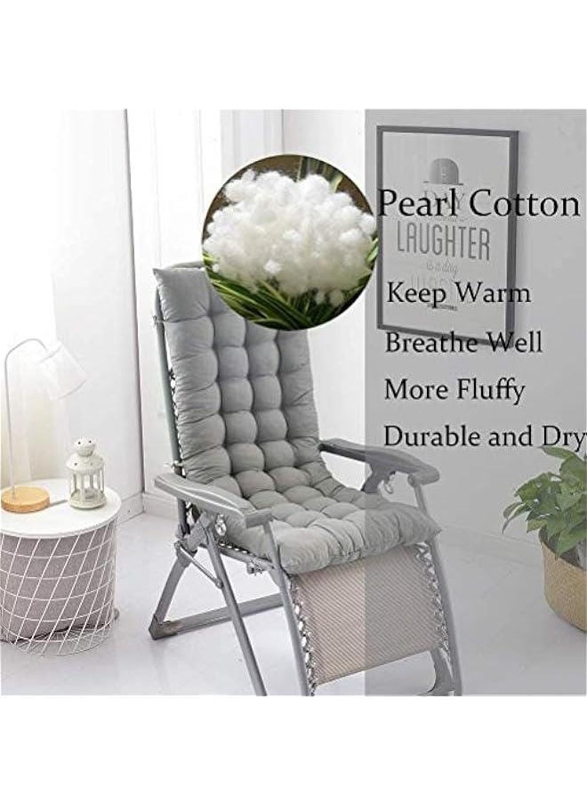 Generic - Lounge Chair Cushion Pad,Thickened Patio Garden Indoor Outdoor Rattan Recliner Portable Sustainable Sun Lounger Cushion,Window Seat Mattress Gray 48x120cm(19x47inch) - Image 1