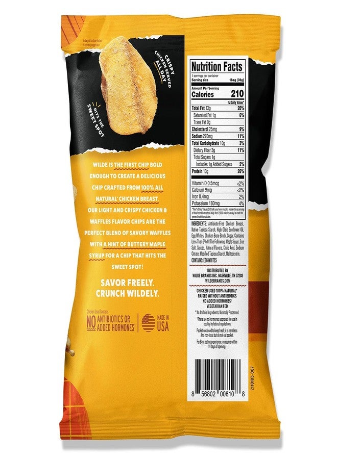 Wilde Chips WILDE Protein Chips Chicken & Waffles, High Protein Snacks for Adults, Keto Chips, Gluten Free, Low Carb Snack Box Made with Real Ingredients 1.34oz Bags, Pack of 12 - Image 2