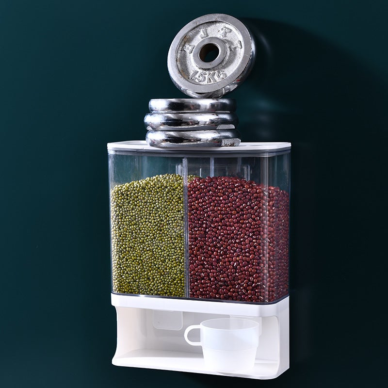 Grain Storage Box Kitchen Wall-Mounted Storage Tank Moisture-Proof Sealed Tank Cereal Dispensing Machine Grain Tank(1000ml) - Image 5
