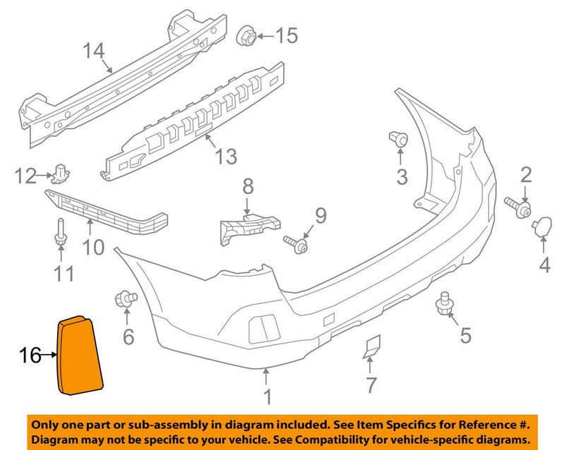 Subaru Rear Bumper Driver Side Reflector 20152022 Subaru Outback 84281AL01A OEM NEW - Image 2