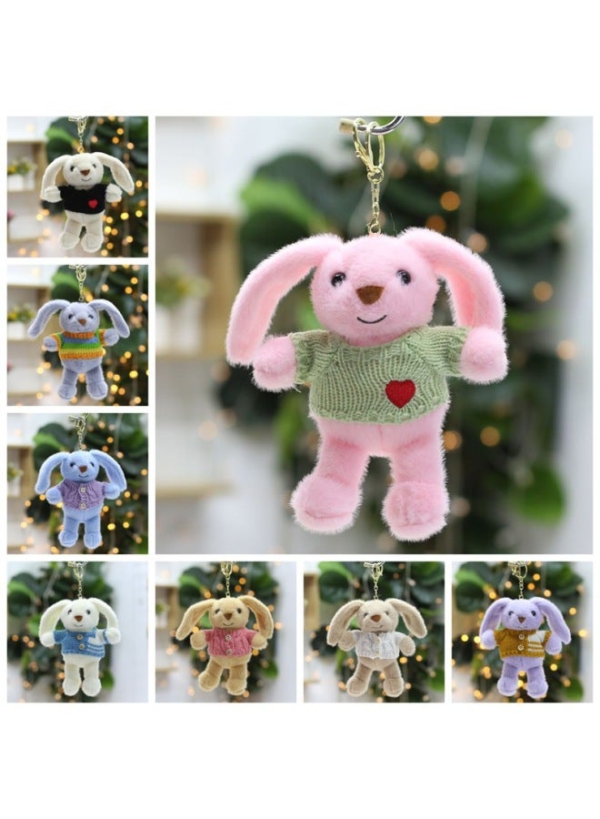 Wholesale Plush Toy 4 Inch Doll Doll Doll Rabbit Keychain Accessory Bag Ornaments Exquisite Small Pendant