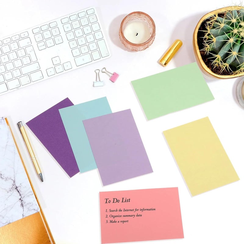Fainne 300 Pcs Blank Index Cards 180 Gsm Thick Card Stock Assorted Color Neon Blank Flash Cards Colorful Study Notecards for Organizing(4 x 6 Inch,Fresh Colors) - Image 4