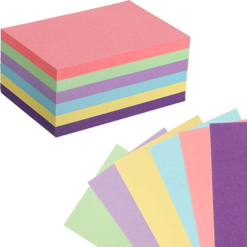 Fainne 300 Pcs Blank Index Cards 180 Gsm Thick Card Stock Assorted Color Neon Blank Flash Cards Colorful Study Notecards for Organizing(4 x 6 Inch,Fresh Colors) - Image 1