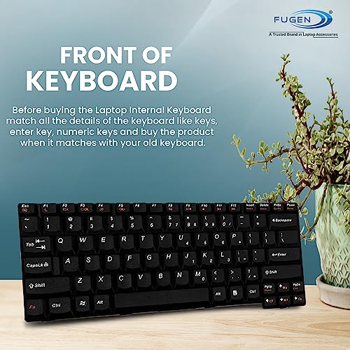 Fugen Laptop Internal Keyboard (US) for lenvo Notebook N100, N200, N500, C100, G450, F41, Y430 P/No.39T7417, 39T7353, 42T3371, 42T3403 Black. - Image 2