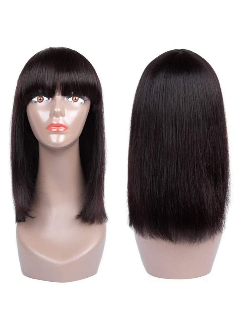 إستيل شعر مستعار بشري قصير بوب مع الانفجارات شعر بشري عذراء برازيلي مستقيم بوب شعر مستعار 130٪ كثافة غلويليس مصنوع بالماكينة باروكات شعر بشري للنساء - Image 2